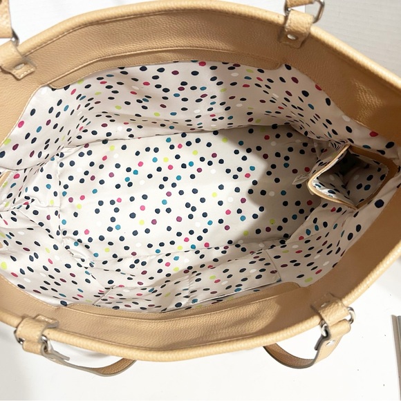 Thirty One Jewell Setter Tote / Shoulder Bag Cork Metallic Accents Faux Leather - Picture 10 of 16